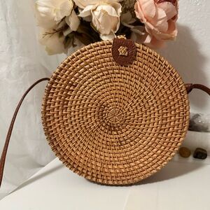 Rattan crossbody bag